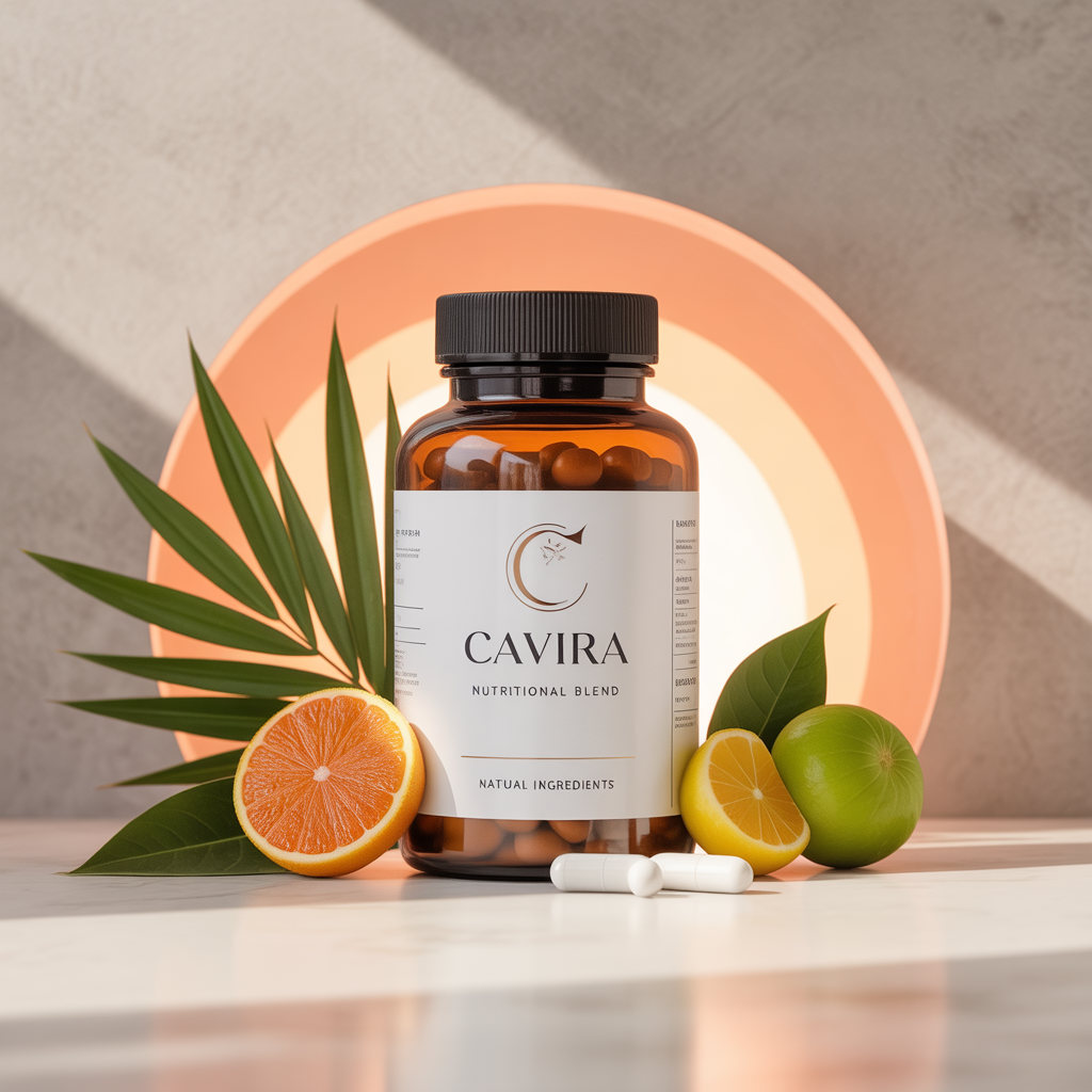 Cavira nutritional blend supplement bottle with natural ingredients